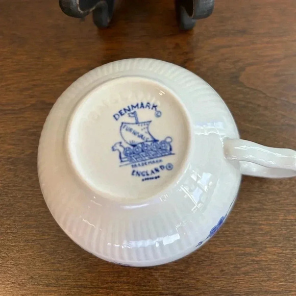 Furnivals Limited Denmark Blue Cup & Saucer England Floral Excellent Condition - Picture 8 of 10